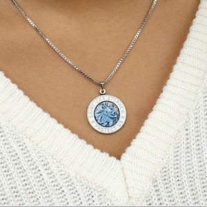 Green Saint Christopher necklace